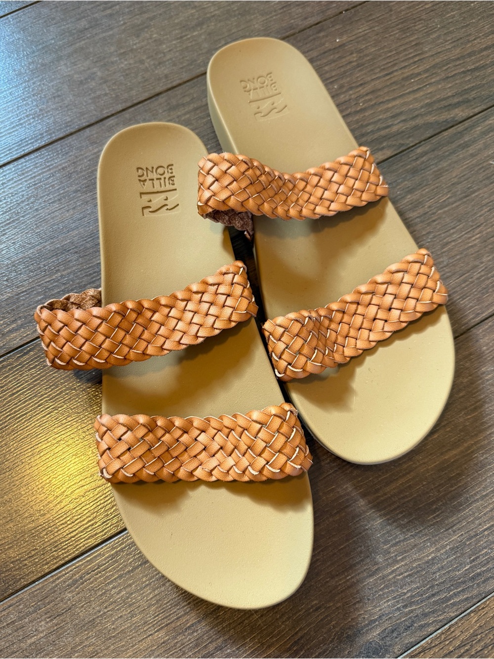 Billabong Braided Double-Strap Slide Sandals - Tan